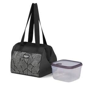 Igloo Print Essentials Leftover‎ Lunch Tote with Pack Ins - Black